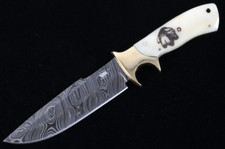 Blackfeet Indian Hunting Knife Buffalo Bone Handles MONTANA TERRITORY KNIVES picture