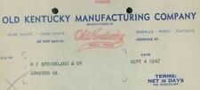 1947 Old Kentucky Manufacturing Co Louisville KY Overalls Invoice 356 picture