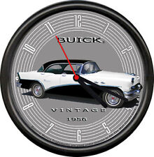 Licensed 1956 Buick 4 Door Sedan Vintage B&W General Motors Sign Wall Clock picture
