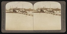 Photo:Topeka Kansas 1903 Flood Wrecked Milan Bridge Pontoon North Topeka picture