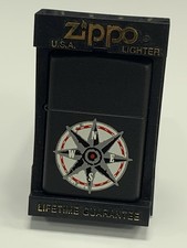 Vintage 1997 Unfired Zippo Lighter MARLBORO COMPASS Matte Black Boxed picture