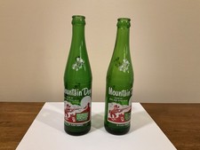 Vintage Two Mountain Dew 10 Oz Glass Bottles Filled by Zeke and Rosie Belle picture