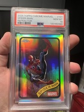 Topps 2025 Topps Chrome Marvel Spider-Man Refractor #101 PSA 10 picture