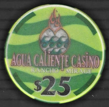 Canceled Agua Caliente Casino $25 casino chip, Rancho Mirage CA. SU picture