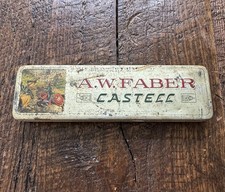 Antique 1900s A.W. Faber Castell Pencils In Original Tin Case PENCILS NEW UNUSED picture