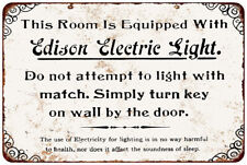 Edison Electric Lights Vintage reproduction metal sign picture
