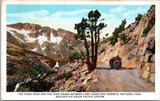 Tioga Road b/t Lake Tahoe, Yosemite, California - w/b Postcard - Union Pacific picture