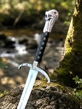 Handmade Longclaw Fantasy Sword Wolf Pommel Replica Medieval Cosplay Gift picture
