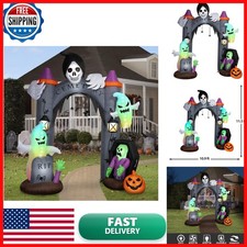 Gemmy AIRBLOWN 11.5 FT Haunted Cemetery Archway Inflatable with LEDs Halloween picture