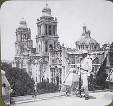Cathedral City Of Mexico C1910's Underwood Magic Lantern Glass Slide picture