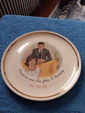 Vintage President and Mrs. John F. Kennedy 1960s Decorative Plate Gold Border picture