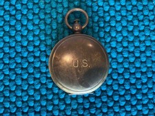 Vintage WWII-Era U.S.-Marked Waltham Military Pocket Compass picture