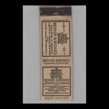 1930s Matchbook Cover Diamond Quality Benson & Hedges Cigars & Cigarettes picture
