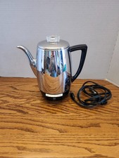 Vtg General Electric GE Handi Hannah Steel 10-Cup Percolator Coffee Pot (Works) picture