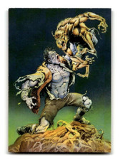 1994 FGG Mike Ploog Fantasy Art Trading Card #1 Werewolf vs Frankenstein picture