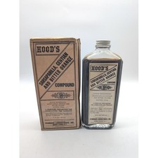 Vtg 1940 Hoods Sarsaparilla Gentian & Bitter Orange Compound Bottle Box Contents picture