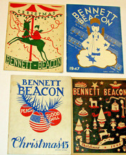 4 VINTAGE BENNETT HIGH SCHOOL BEACON CHRISTMAS MAGAZINES BUFFALO, NY 1945-48  picture