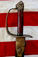 AMERICAN REVOLUTIONARY WAR BRITISH SHORT LION HEAD SWORD SABER C 1770-80 picture