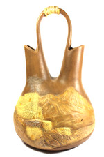Early Native American Hopi Pueblo Pottery Wedding Vase Signed G. Lopez ( G. L.) picture