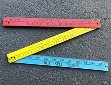 Lot of 3 Vintage Original Advertising Yardsticks Folding Rulers Columbus OH picture