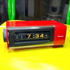 Sankyo Vintage Flip Alarm Clock Clear Cover Tested Working Japan picture