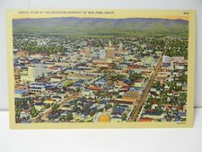 Vintage Aerial View Business District San Jose Cal. Postcard P22 picture