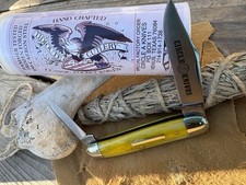 Great Eastern Cutlery GEC Tidioute CIRCLE A KNIVES Smooth Yellow Bone NEW picture