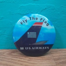 VINTAGE Airlines Pin Button Fly The Flag U.S. Airways 2.5