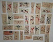 💥 30 + VINTAGE TATTOO TRANSFERs. Cracker Jack PrizeS? 1930-40s 📦 picture