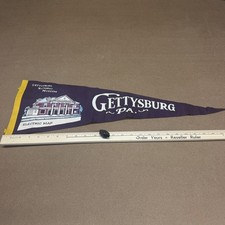 Vintage Gettysburg National Museum Electric Map Purple Felt Souvenir Pennant PA picture