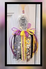 Handcrafted Halloween Tombstone Salt Shaker Tassel/Ornament picture