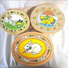 Vintage Hand Painted Spring Nesting boxes w/Lids Lynn Gates Lot of 3 1981 picture