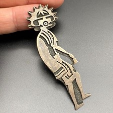 Vintage Hopi Bernard Dawahoya Kachina Native Silver Pin Brooch picture