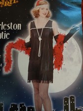 DELUXE 20s FLAPPER DRESS GIRL HALLOWEEN COSTUME OUTFIT - ADULT M - NEW GANGSTERS picture