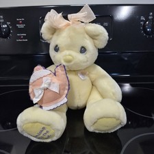 1999 Precious Moments Plush Teddy Bear Yellow Friendship Hits The Spot Tea VTG picture