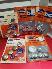 VTG Maxant Miracle Prims Buttons to Cover Lot 5 Cards NOS Half Ball Size 20 36 picture