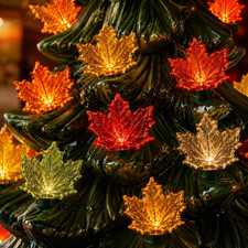 60Pcs Fall Ceramic Tree Replacement Lights, Maple Leaf, 6 Color picture