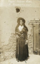 c. 1911 Yaqui Indian Girl, A Revolutionist RPPC SOLDADERAS MEXICAN REVOLUTION picture