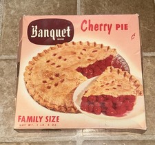 Vintage 1950s Banquet Frozen Cherry Pie Box Unused TV Dinner VG Condition picture