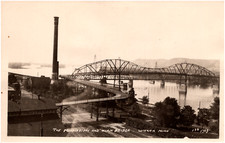 High Bridge over Mississippi River Winona Minnesota MN 1930 RPPC Postcard Photo picture
