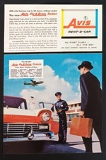 1957 VINTAGE AVIS RENT-A-CAR FORD AUTO PRINTED-ADVERTISING-