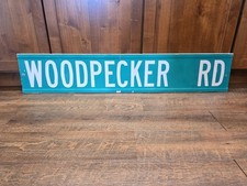 Huge 48” Vintage Woodpecker Rd Metal Street Sign Appalachian Trail Virginia Bird picture