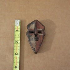 Antique Vtg Miniature African Passport Mask Tribal Use Hand Carved Punu Gabon 3