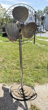 Antique Emerson Type 100 Pedestal Floor Fan Cast Iron Base K60-sp Motor Works picture