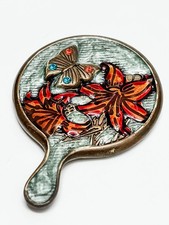 VTG Jay Strongwater Miniature Enamel Gemstone Butterfly Mirror Compact SIGNED picture