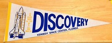 Vintage Shuttle Kennedy Space Center Florida Souvenir Felt Pennant 9x27 picture
