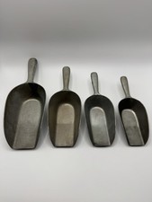 Vintage Set of 4 Cast Aluminum Measuring Scoops Made In Germany 135-185. picture