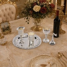 Retro 4Pcs Wine Decor Set:Tray,Blessing Cup,Candle Holder,Spice Box for Festival picture