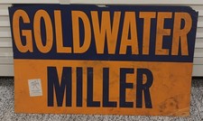 Vintage 1964 Goldwater Miller Presidential Campaign Sign Cardboard Display 13x22 picture