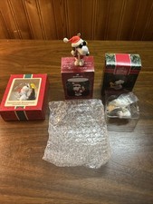 Lot Of 3 Hallmark Keepsake Vintage Peanuts Ornaments Snoopy And Woodstock NIB picture